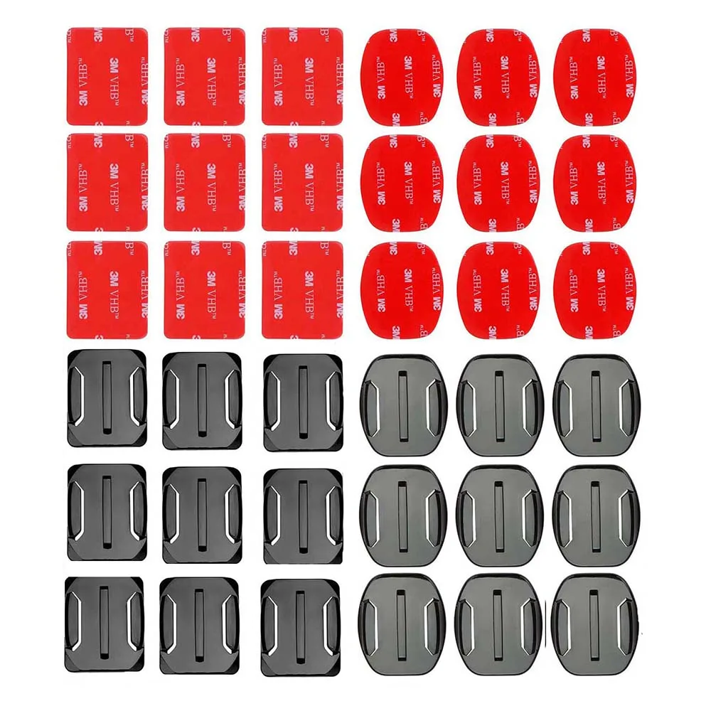 

New for GoPro Accessories Set 104 pcs Flat Curved Base Adhesive Mount Stickers Go Pro Hero6 5 4 3+ 3 2 Session Xiaoyi 4K SJ4000