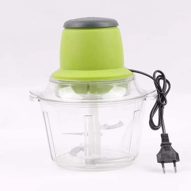green 2L Электрический измельчитель, мощная Мясорубка из нержавеющей стали, многофункциональный бытовой кухонный комбайн, кухонный блендер - Цвет: green