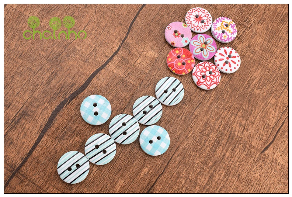 Chainho Mix 2 отверстия цветочный Деревянные Пуговицы DIY Скрапбукинг лоскутное шитье/декоративные и прикладное искусство украшения дома, 100 шт./пакет