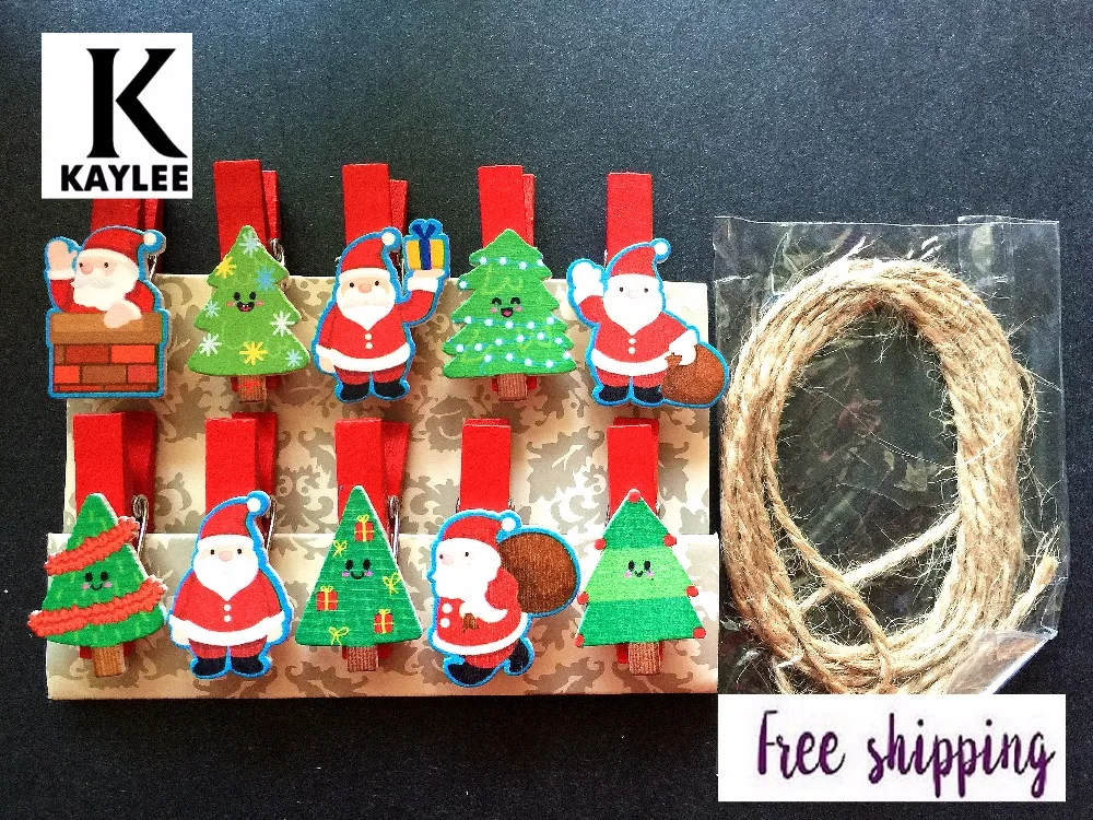 Санта Клаус 10 шт. деревянные скрепки/деревянная прищепка для офиса аксессуары