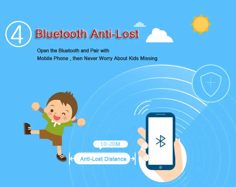 Дети Bluetooth SmartWatch GPS трекер sos вызов Семья циферблат двусторонний разговор Anti