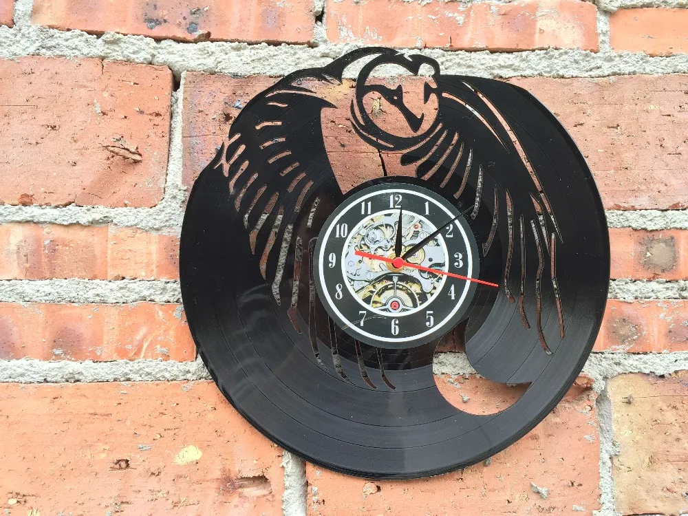 Сова игра винтажный Декор виниловая пластина часы комната настенное искусство