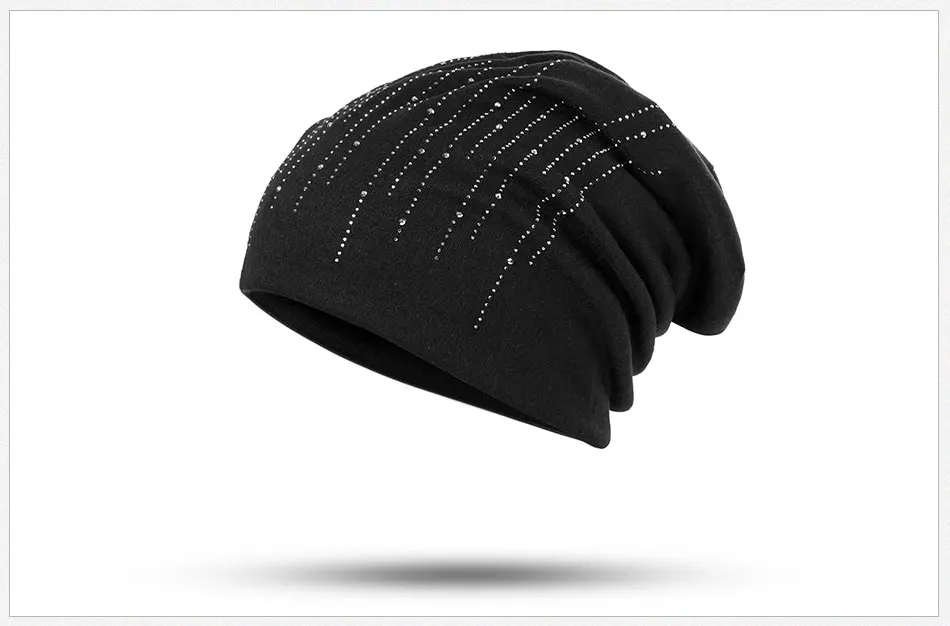 MLTBB, Новая зимняя женская шапка, повседневная, одноцветная, Skullies Beanies, стразы, шапка, модная, теплая, женская шапка, хлопок, женская шапка