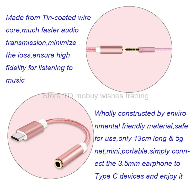 Аудиокабель USB Type C с штекером типа на гнездо 3 5 мм адаптер для наушников Samsung A8 A9 2018