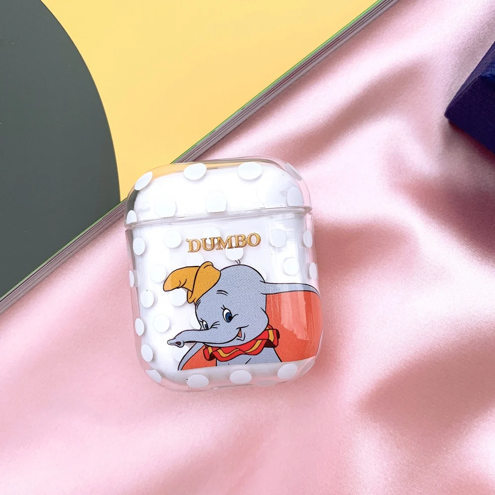 Мультфильм Dumbo наушники аксессуары чехол s Прозрачный жесткий чехол Защитная сумка для Apple AirPods 1 2 Беспроводная Проводная зарядная коробка