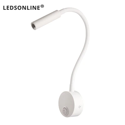 New White No Plug Настенный светильник lmap-бра с зажимом, 3 Вт, лампа для спальни, переключатель включения/выключения, белый, серебристый, черный, гибкий светильник для дома, прикроватный светильник для чтения s - Цвет абажура: New White No Plug