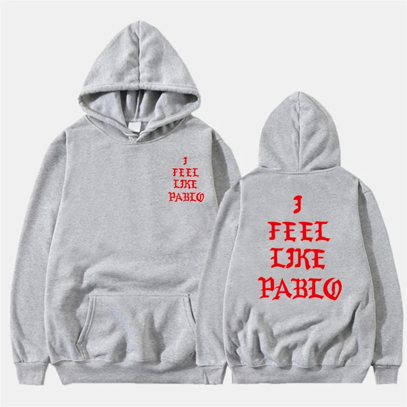 I Feel Like Pablo с принтом красных букв, мужские толстовки, свитшоты в стиле хип-хоп, мужская и женская уличная одежда, флисовый пуловер, топы