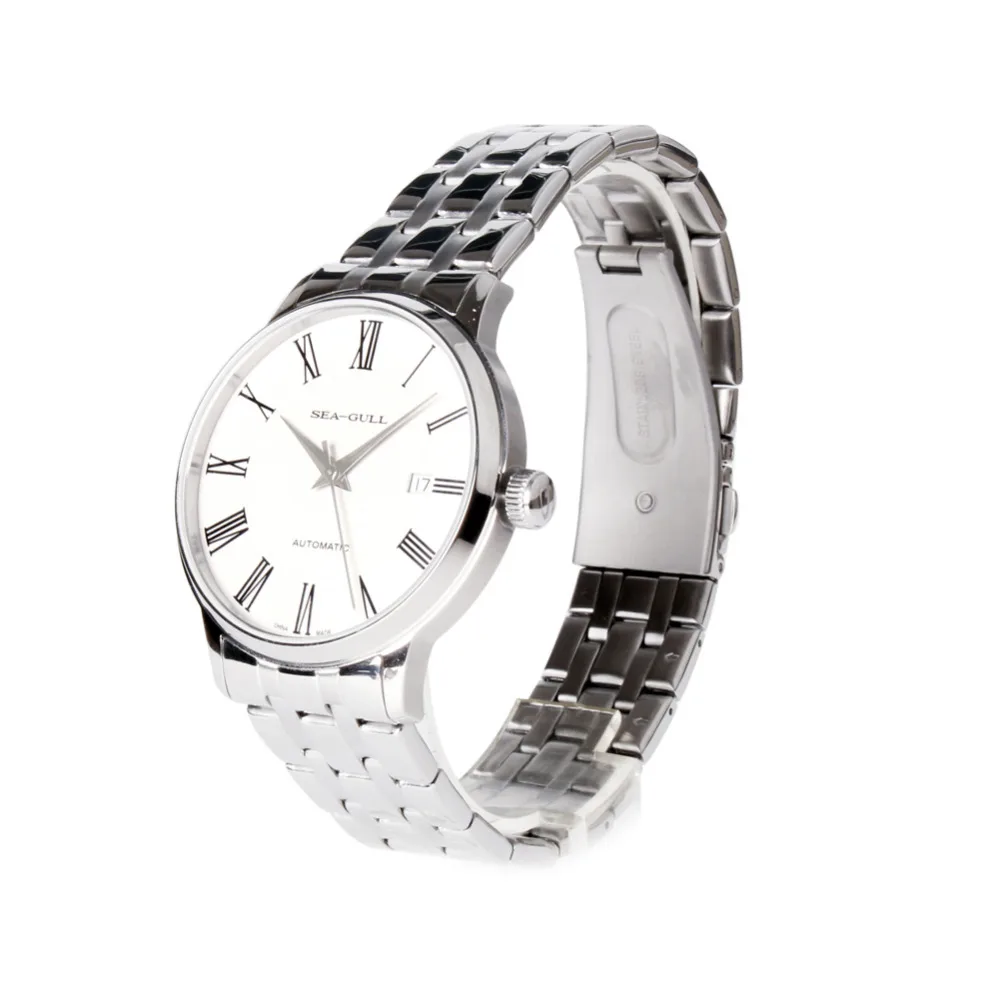 Классические мужские часы Seagull с 3 стрелками и римскими цифрами автоматические