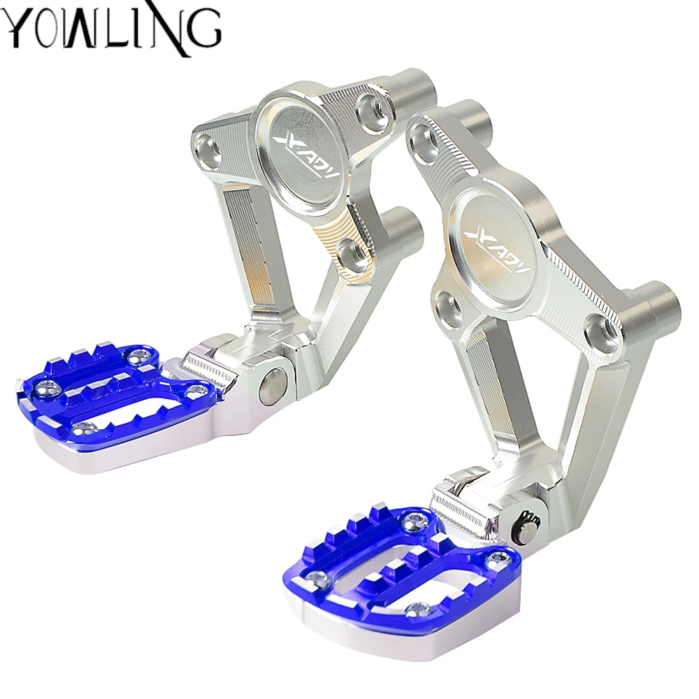 silver blue CNC задние подставки для ног Rearset Подножка для HONDA X ADV X-ADV 750 XADV мотоцикл ножная педаль пассажирские Rearsets - Цвет: silver blue