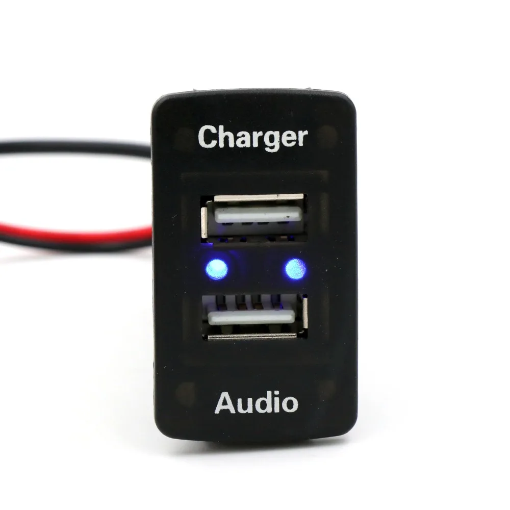 Автомобильное зарядное устройство с USB интерфейсом 5 в 2 1 А и разъем аудио входом