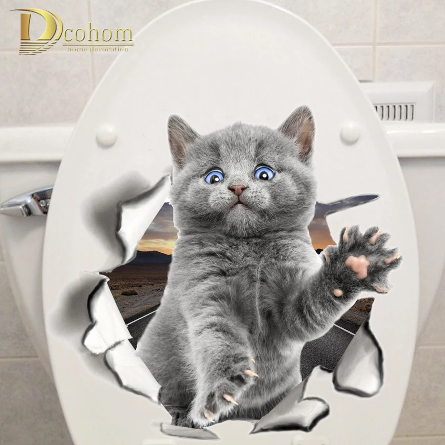 Различные милые котята животное мультяшная Кошка наклейки на стену 3D яркие