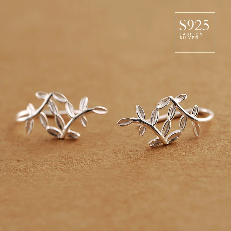 Серьги в виде свежих листьев sv из стерлингового серебра 925 пробы