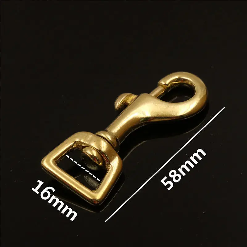 inner 16mm Твердый латунный поворотный крючок-карабин с защелкой для глаз, высокое качество, кожаная сумка, ремень, застежка-крючок, сверхмощный поводок для домашних животных, собак C - Цвет: inner 16mm