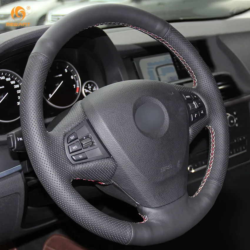 Черный чехол рулевого колеса автомобиля MEWANT из искусственной кожи для BMW F25 X3 2011