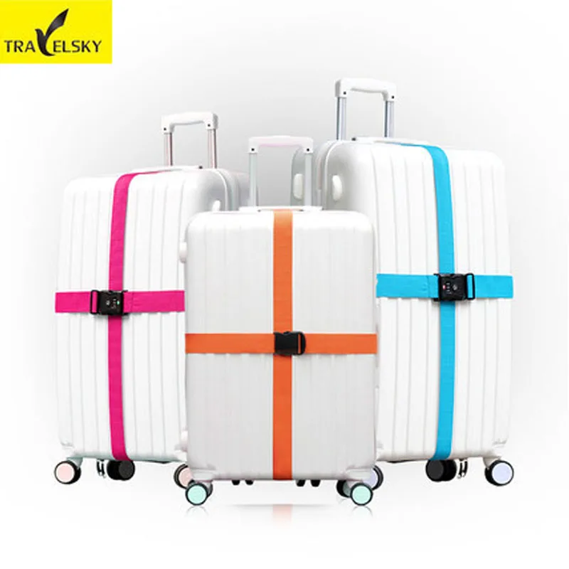 Travel Accessories Straps Strong Adjustable Nylon Buckle Luggage Belt 18&quot-34&quot Suitcase Strap 7 Colors Free Shipping | Багаж и