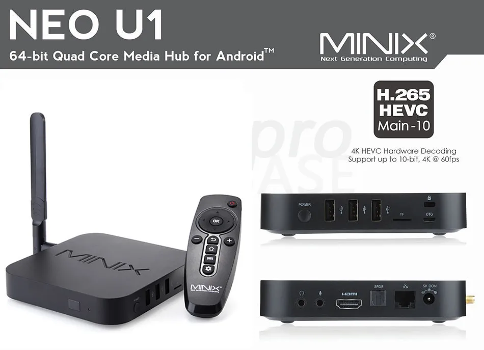 MINIX NEO U1 Smart tv Box Air mouse(опционально) Amlogic S905 четырехъядерный HDMI медиа-концентратор Android 2 ГБ/16 ГБ/4 к/Smart Android tv BOX