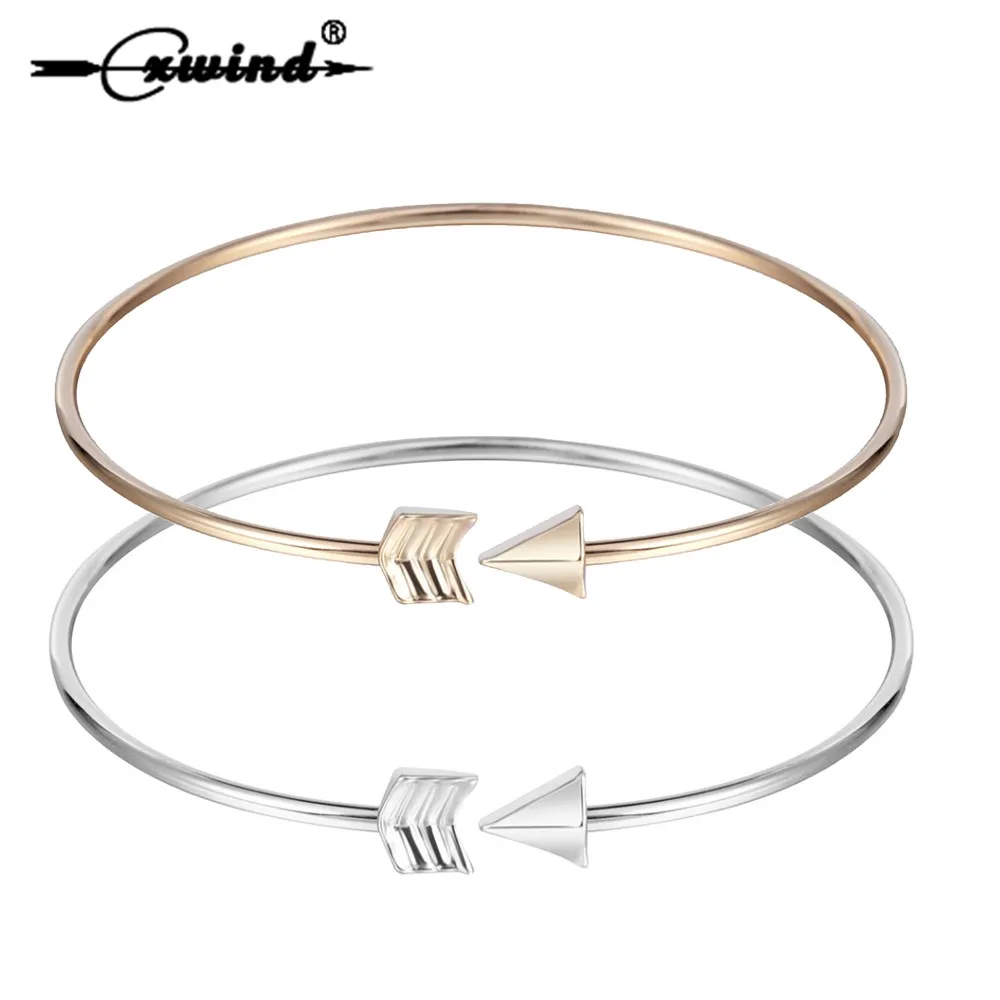 

Cxwind Fashion Pulseiras Statement Punk Charm Open Adjustable Arrow Cuff Bracelets Bangles for Women Cuff Jewelry Gift Bijoux