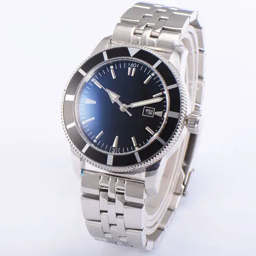 Мужские наручные часы 46 мм с ремешком из нержавеющей стали | Наручные