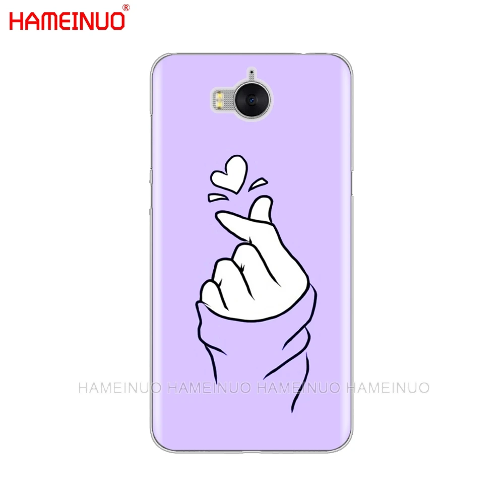 HAMEINUO черно белый чехол для сотового телефона с сердечками Love kpop huawei honor 3C 4X 4C 5C 5X 6 7