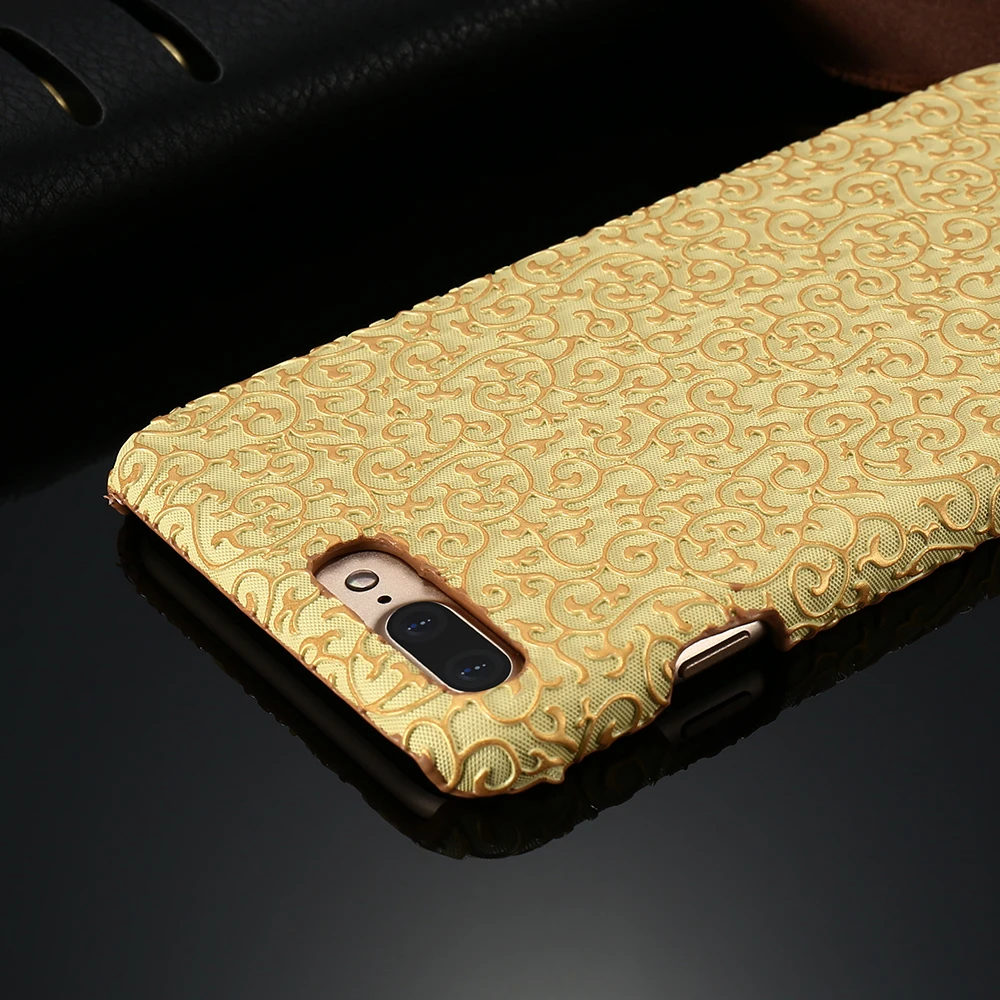 Ретро Дворец Цветок Pattern Жесткий PC Phone Чехол Для iPhone 7 плюс Крышка Мода 3D Телефон