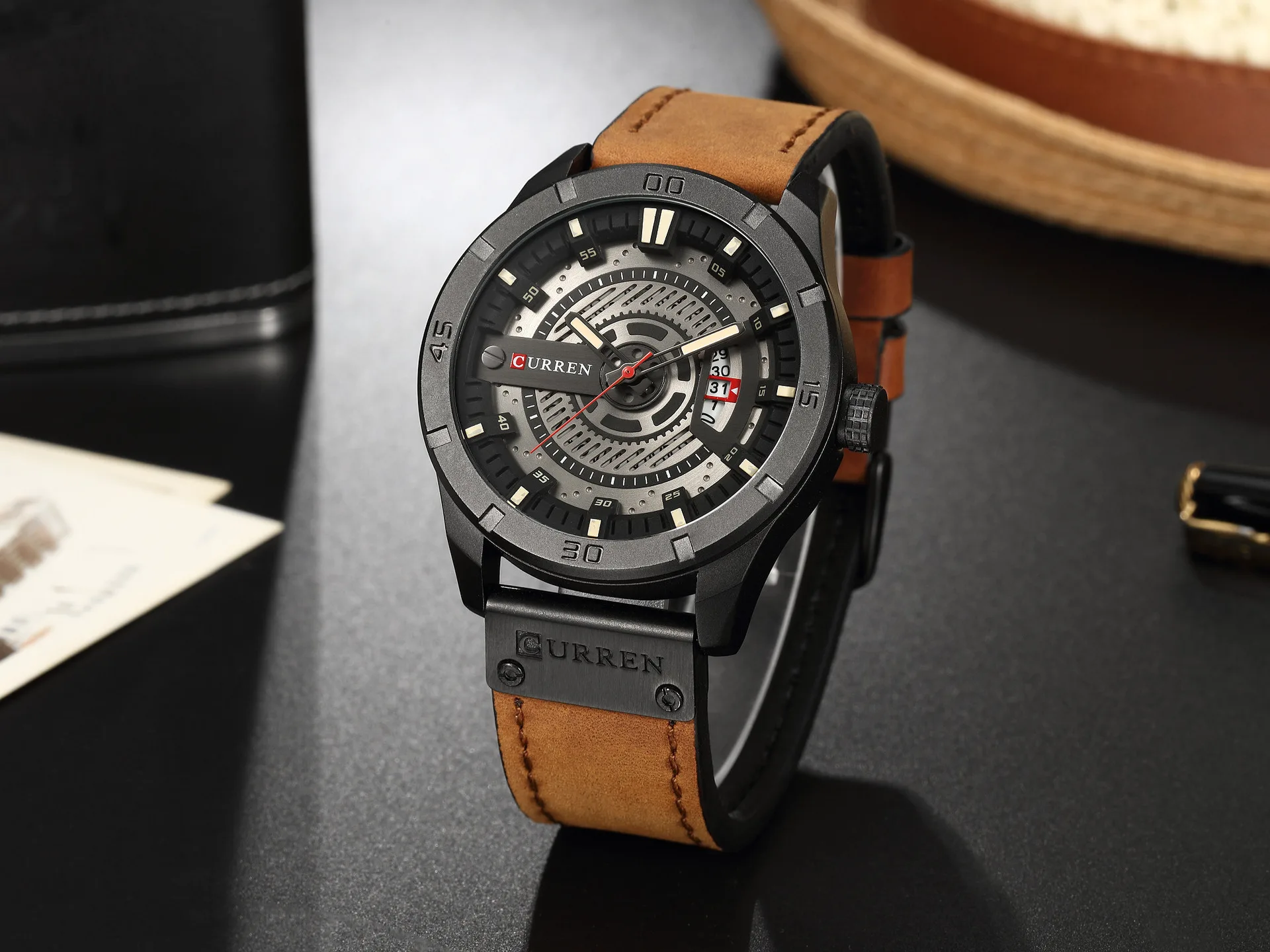 CURREN Top Brand Luxury Watches Men Display Date Leather Creative Quartz Wrist Watch Reloj mujeres relogio masculino horloge | Наручные