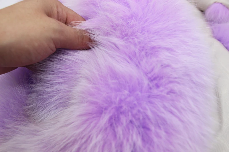 Зимняя детская одежда фиолетового цвета с натуральным лисьим мехом жилет для