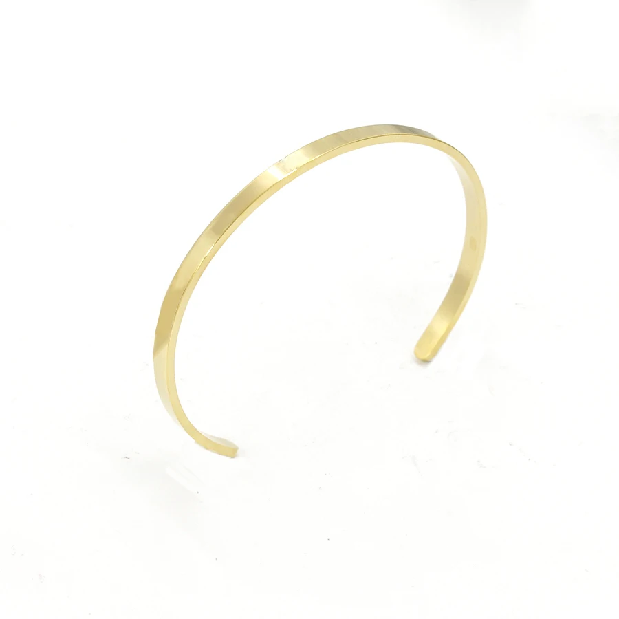 Fnixtar 1.8mm Thickness 4mm Width Stainless Steel Open Cuff Bangle Personalised Engrave Blank DIY 10piece/lot | Украшения и