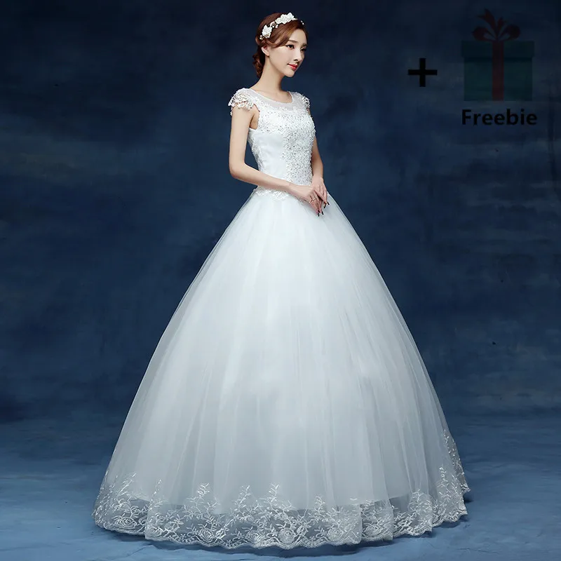 Vestidos De Novia, настоящая фотография, свадебные платья, Кристальное кружево, круглый вырез, белые дешевые платья принцессы, шикарные свадебные платья HS228