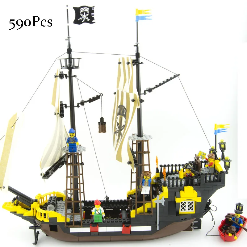 Совместимость с lego модели Строительство Игрушка 307 590 шт. Adventure пиратский корабль
