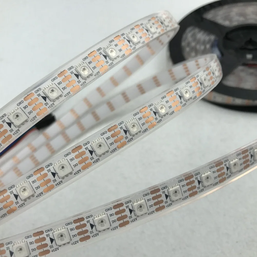 WS2815 DC12V прибор приемно-полноцветный RGB 5050 светодиодный полосы; 60 Светодиодный s/М, 5 м/рулон; заполнение эпоксидной смолой сапоги-трубы; IP68; белый печатных плат