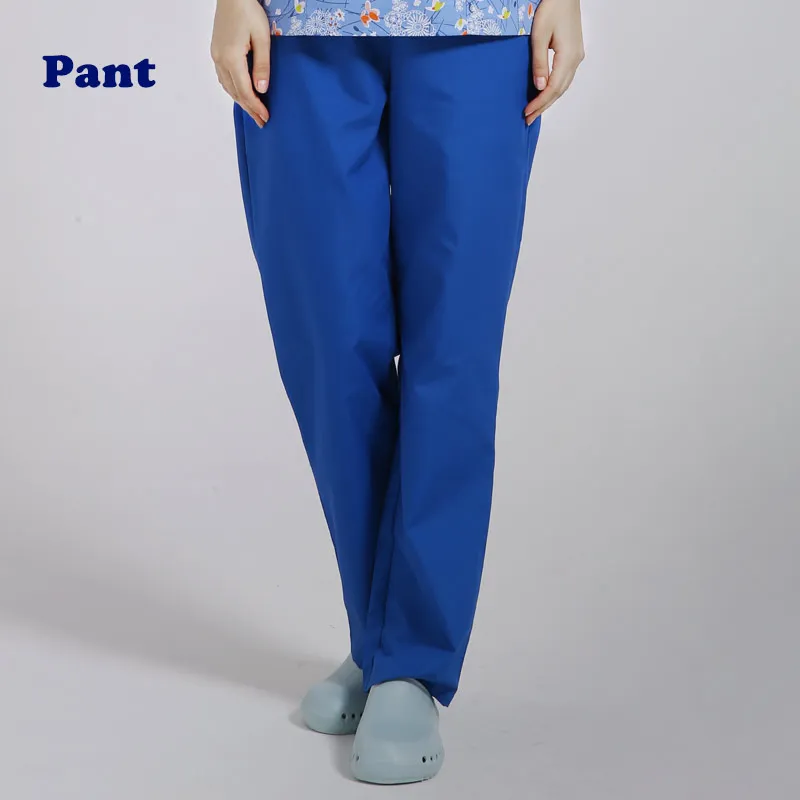 Royal Blue(Bao Lan) ANNO рабочие брюки хлопок медицинские скрабы хирургии нижней два боковых кармана одежда униформа медсестры для женщин мужские брюки - Цвет: Royal Blue(Bao Lan)