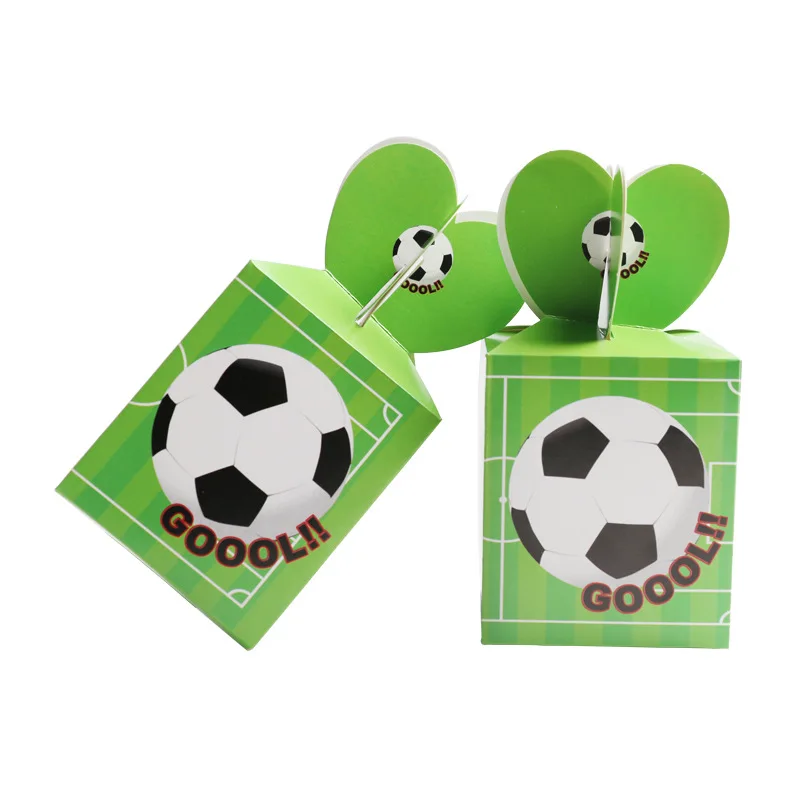 football 6 шт./лот Минни Единорог Пикачу конфеты коробка бумага мультфильм Подарочная коробка Boite Драже свадьба коробка упаковка День рождения украшения - Цвет: football