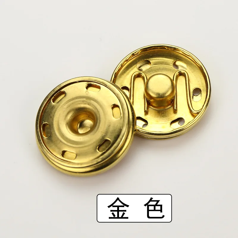 gold XUNZHE 100 наборы металлические кнопки черные золотые посеребренные кнопки для женские пряжки DIY аксессуары для шитья одежды - Цвет: gold
