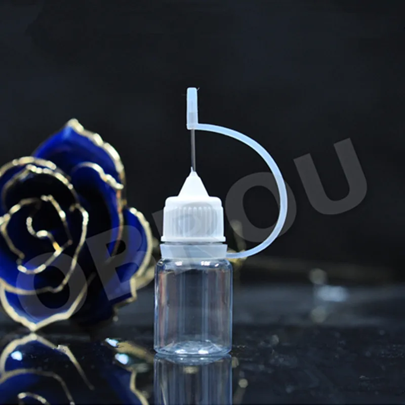 

Factory price free shipping 5ml 8ml 10ml needle pet empty liqud plastic dropper bottle with metal needle cap