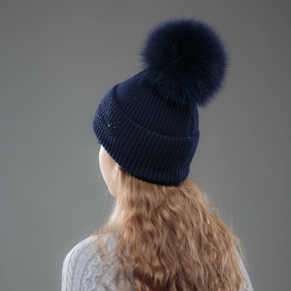 

women beauty pompom winter hats wool cashmere soft brand winter hat fox mink fur pompom ball hats beaies