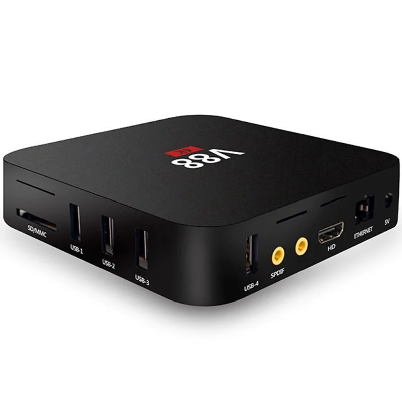 ABHU-домашний кинотеатр V88 RK3229 Смарт ТВ приставка плеер 4K четырехъядерный 8 Гб WiFi