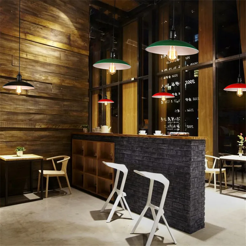 Современные подвесные светильники цветные абажуры из кованого железа