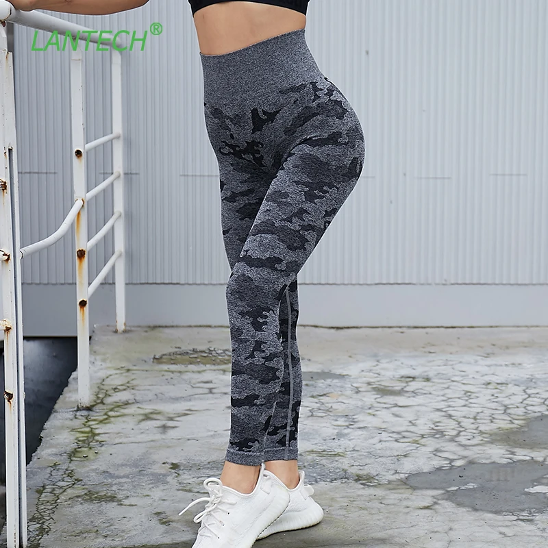 LANTECH леггинсы для спортзала, спортивные штаны, спортивная одежда, эластичные Леггинсы для йоги, спортзала, фитнеса, бега, компрессионные колготки, женские камуфляжные штаны