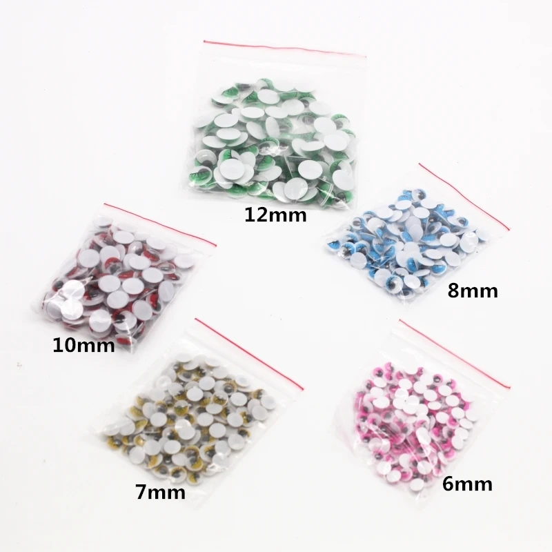 100 шт. разноцветные пластиковые глаза для подвижного глазного яблока 6/7/8/10/12