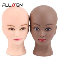 plussign mannequin head female bald model wig making tools hat stand head for wig dark brown and begie color for wome 20 5 inch