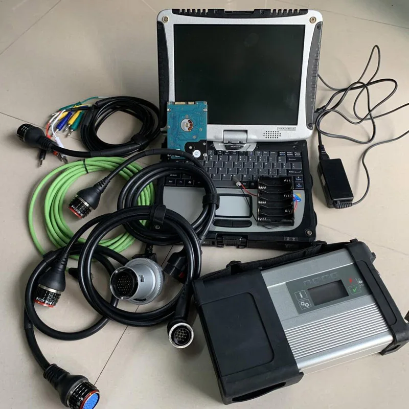 

MB star C5 full set 2022.06V new software super HDD with used laptop CF19 touch screen ready to use diagnostic tool for 12V 24V