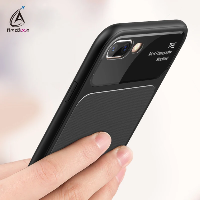 Amzboon Роскошный ультратонкий защитный чехол из TPU и стекла для iPhone 7 8 Plus.