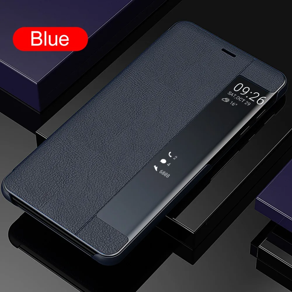 Чехол KISS с окошком и Откидывающейся Крышкой, чехол для телефона huawei Y6 Honor 8X, кожаный чехол для huawei P Smart Plus Nova 3 3i Funda Capa - Цвет: Синий