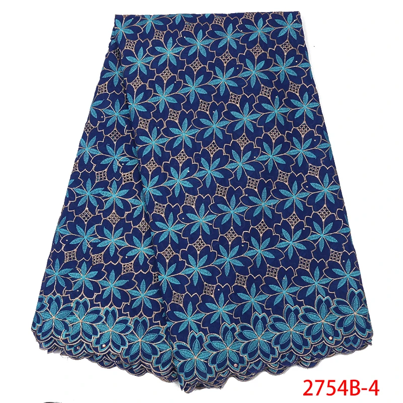 2018 African Swiss Lace Fabric Voile In Switzerland High Quality Nigerian Embroidered Cotton with Stones KS2754B-1 | Аксессуары для
