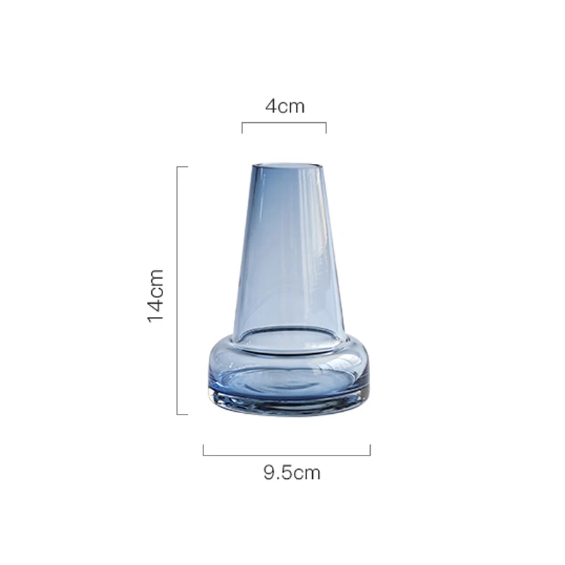 blue 14cm Маяк стеклянная ваза серый/синий Террариум стеклянные контейнеры мини небольшая Цветочная ваза украшение дома бутылка цветочный горшок Вазы Свадебные - Цвет: blue 14cm
