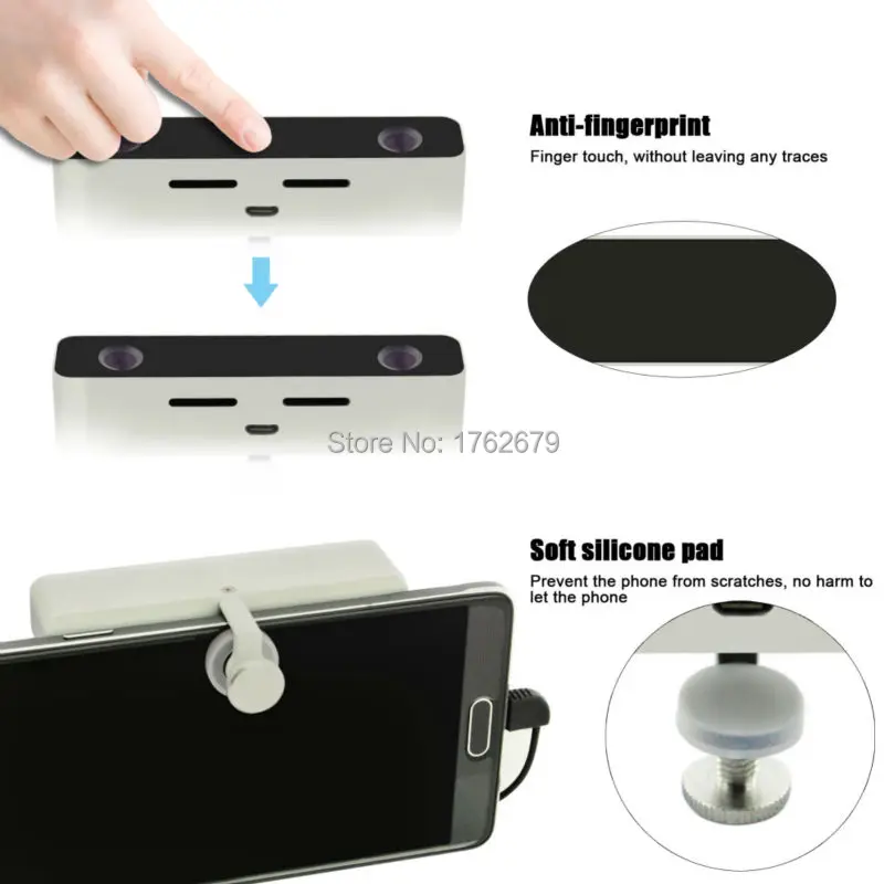 ELP Виртуальная реальность 3D VR android камера двойной объектив cctv micro usb Белый