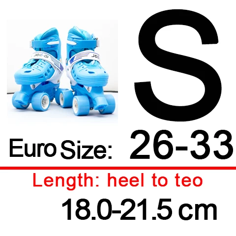 Blue size S Детские и Взрослые роликовые коньки с двумя линиями, 4 колеса, двухрядные, для катания на коньках, Patines, Детские ПУ колеса, регулируемые роликовые кроссовки IB42 - Цвет: Blue size S