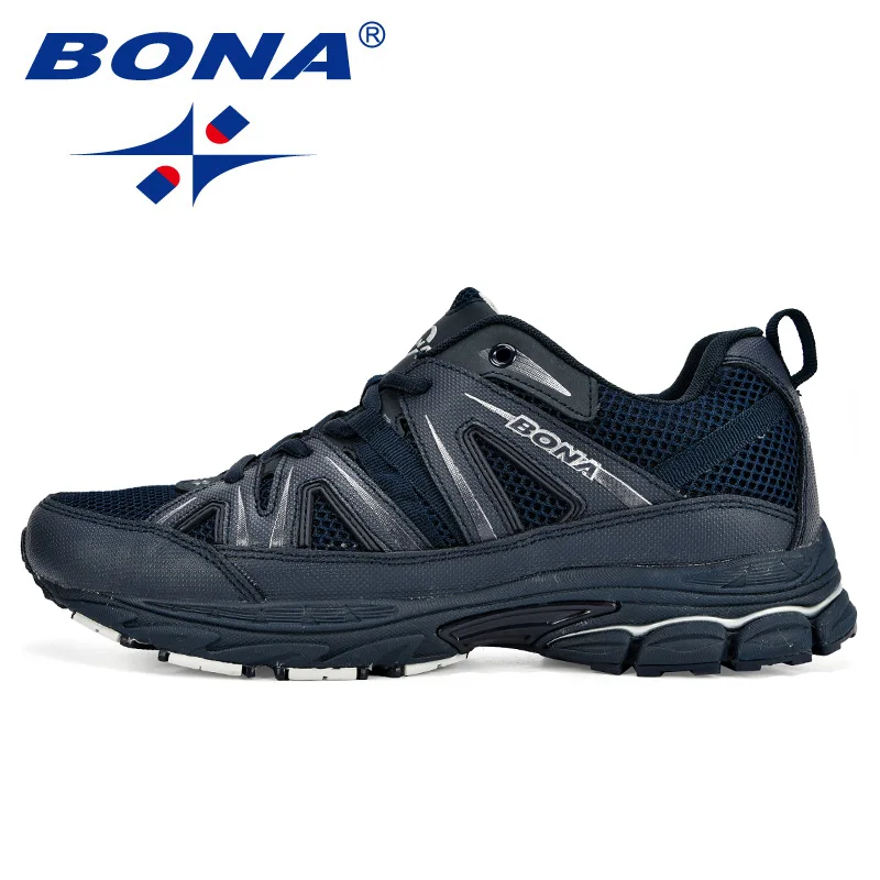 

BONA Few Popular Style Men Running Shoes Mesh Cow Split Microfiber Men Sport Shoes Lace Up Outdoor Jogging Shoes Men Sneakers