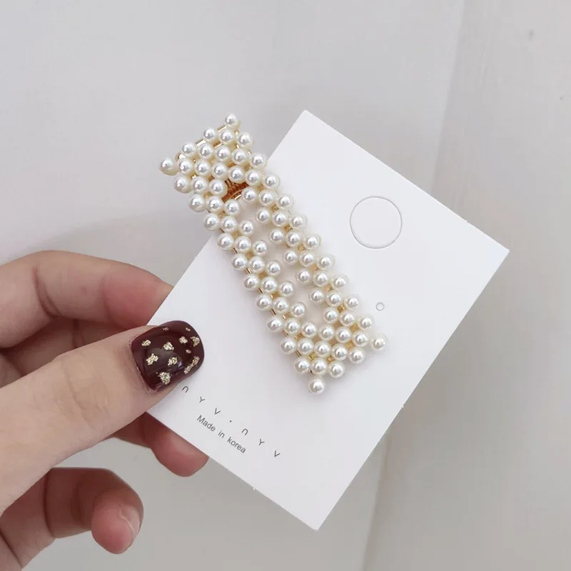 1 шт. женские аксессуары для волос с имитацией жемчуга заколка из металлического