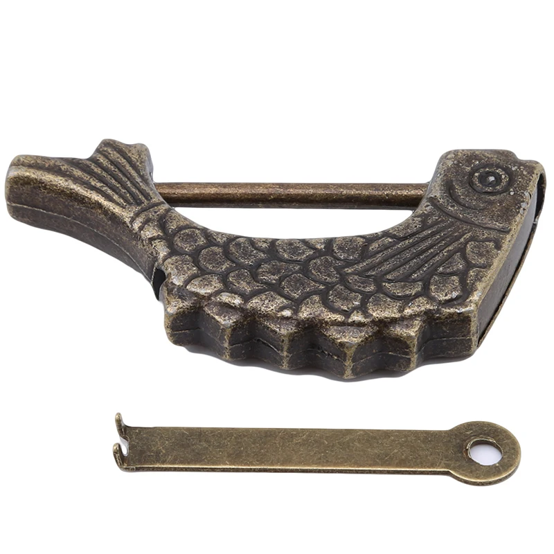 Antique Bronze Alloy Chinese Old Wooden Box Lock Jewelry Chest Padlock for Suitcase Drawer Cabinet | Обустройство дома